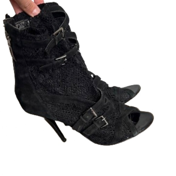 Guess Lace Strappy Buckle Bootie Heels - Picture 5 of 7